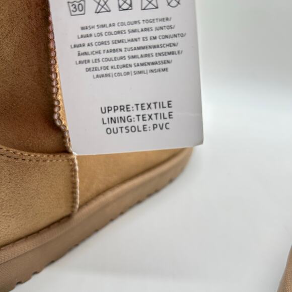 Josiny Faux Suede Boots Womens 11 Tan Classic Fur Lined Ankle Booties NEW - Picture 9 of 10